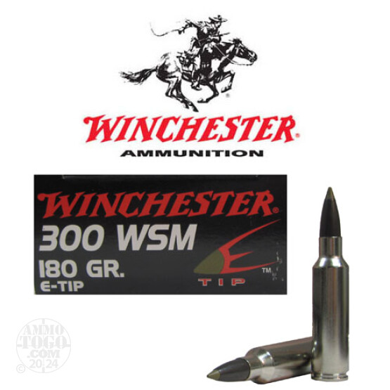 20rds - 300 WSM Winchester Supreme 180gr Nosler E-Tip Ballistic Tip Ammo