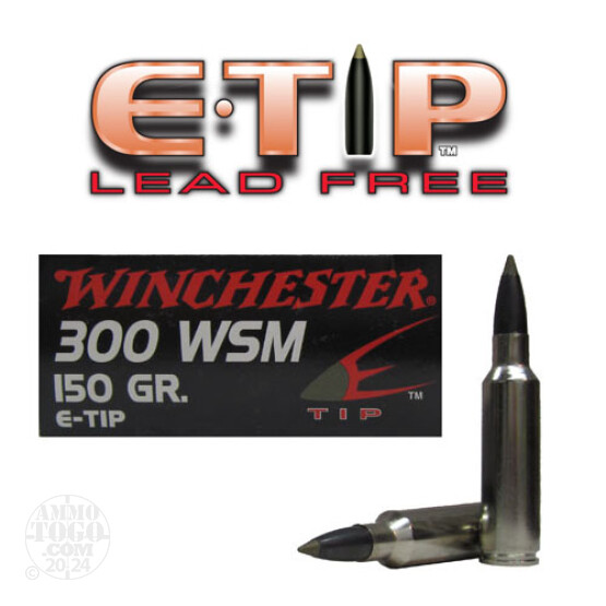20rds - 300 WSM Winchester Supreme 150gr Nosler E-Tip Ballistic Tip Ammo