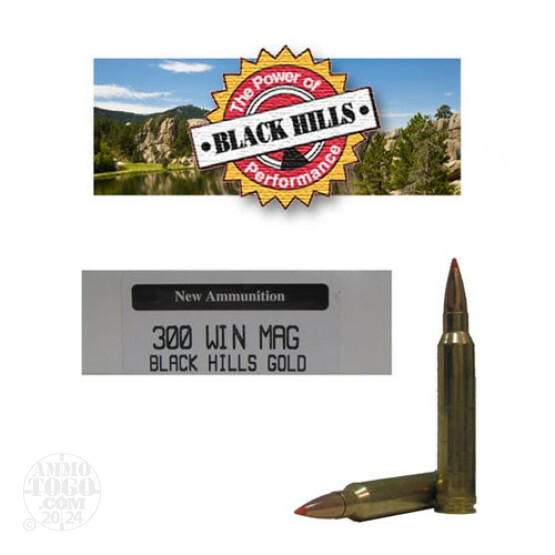 20rds - 300 Win Mag Black Hills Gold 165gr. New Seconds Hornady GMX Ammo