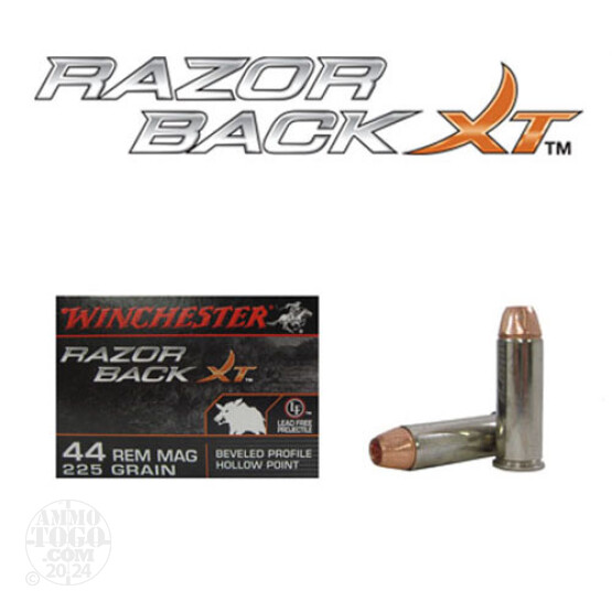 20rds - 44 Mag Winchester Razorback 225gr. BPHP Ammo