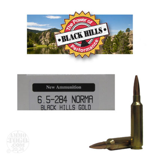 20rds - 6.5mm -.284 Norma Black Hills Gold 142gr. New Seconds BTHP Ammo