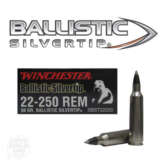 20rds - 22-250 Rem Winchester Supreme 50gr. Ballistic Silvertip Ammo