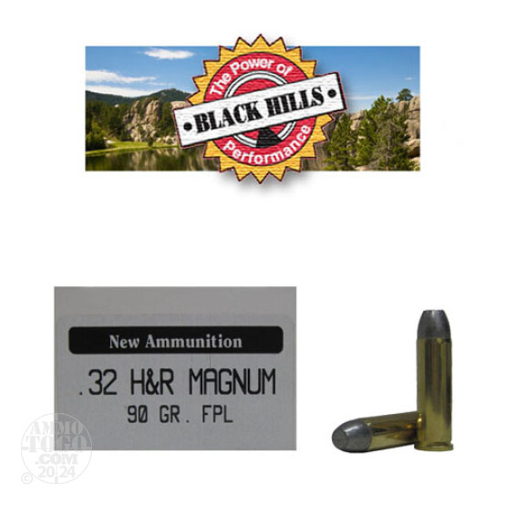 50rds - 32 H&R Magnum Black Hills Cowboy 90gr. New Seconds FPL Ammo