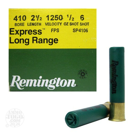 25rds - .410 Gauge Remington Express 2 1/2" Max Dram 1/2oz. #6 Shot