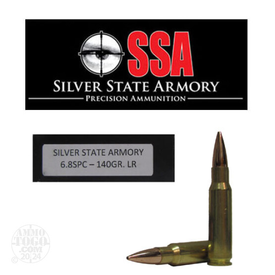 200rds - 6.8 SPC Silver State Armory 140gr. VLD Berger Match HP Ammo