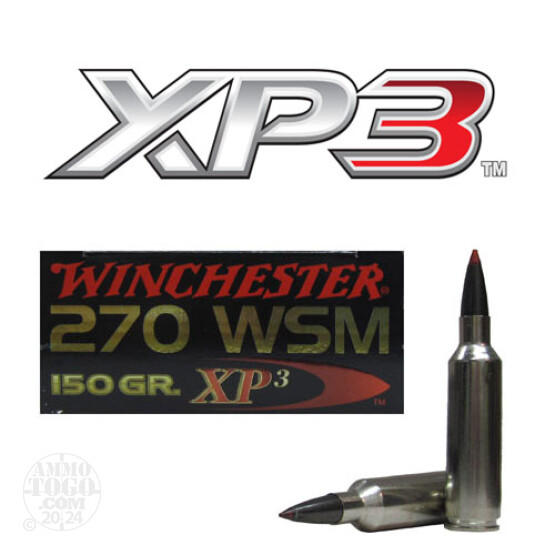 20rds - 270 WSM Winchester 150gr. Supreme Elite XP3 Ammo