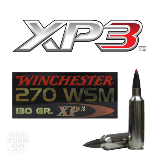 20rds - 270 WSM Winchester 130gr. Supreme Elite XP3 Ammo