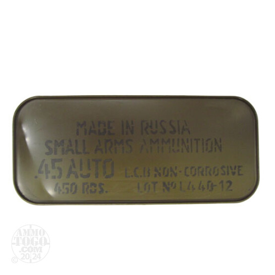 450rds - 45 ACP Tula 230gr. FMJ Ammo in Spam Can