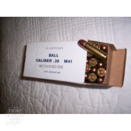 50rds - 38 Special Winchester Military M41 130gr. FMJ Ammo