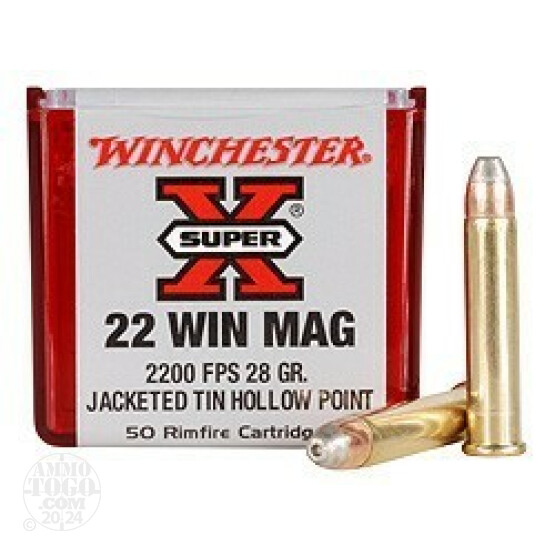 50rds - 22 Mag Winchester Super-X 28gr. Lead Free HP Ammo