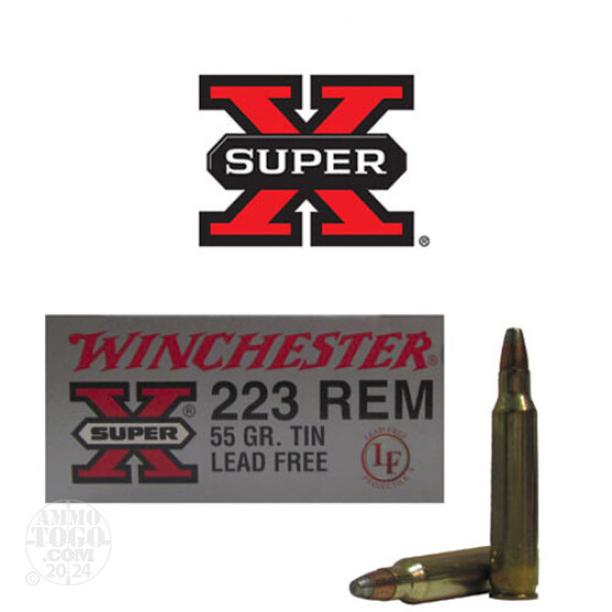 20rds - .223 Winchester Super-X 55gr. Tin LEAD FREE Ammo