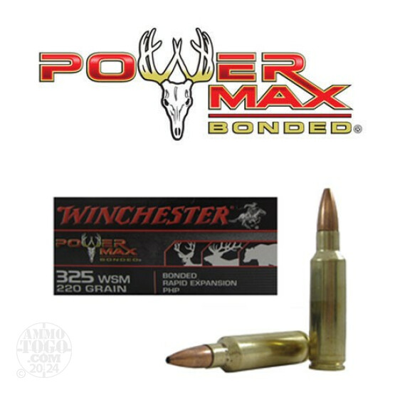 20rds - .325 WSM Winchester Bonded Powermax 220gr. PHP Ammo