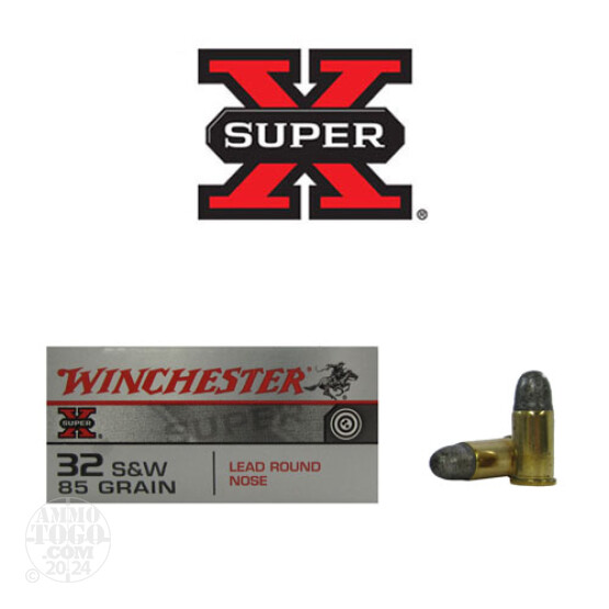 50rds - 32 S&W (Short) Winchester Super-X 85gr. LRN Ammo