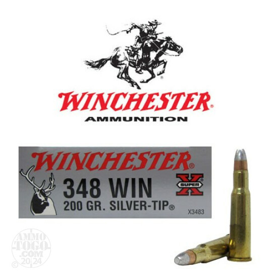 20rds - 348 Winchester Super-X 200gr. Silver-Tip Ammo