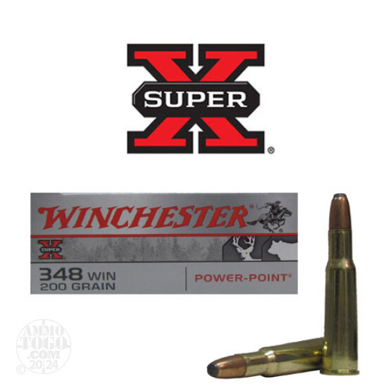 20rds - 348 Winchester Super-X 200gr. Power Point SP Ammo