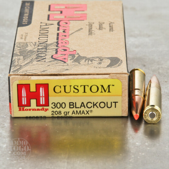 200rds - 300 AAC BLACKOUT Hornady Subsonic 208gr. A-Max Polymer Tip Ammo