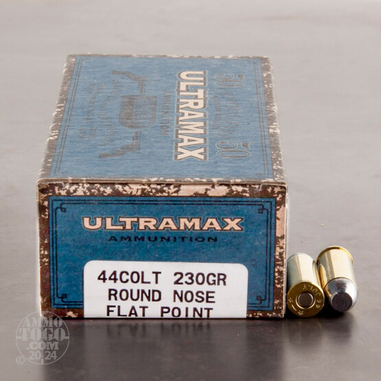 50rds - 44 Long Colt Ultramax 230gr. Round Nose Flat Point Ammo