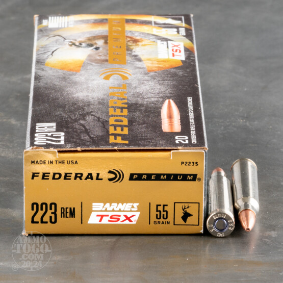 20rds – 223 Rem Federal 55gr. Barnes TSX Ammo