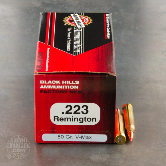 500rds - 223 Black Hills 50gr. V-Max Polymer Tip Ammo