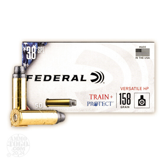 500rds – 38 Special Federal Train + Protect 158gr. LSWCHP Ammo
