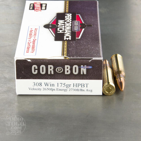20rds - 308 Corbon Performance Match 175gr. BTHP Ammo