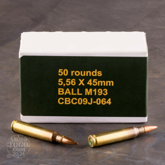 50rds - 5.56 Magtech/CBC M193 55gr. FMJ-BT Ammo