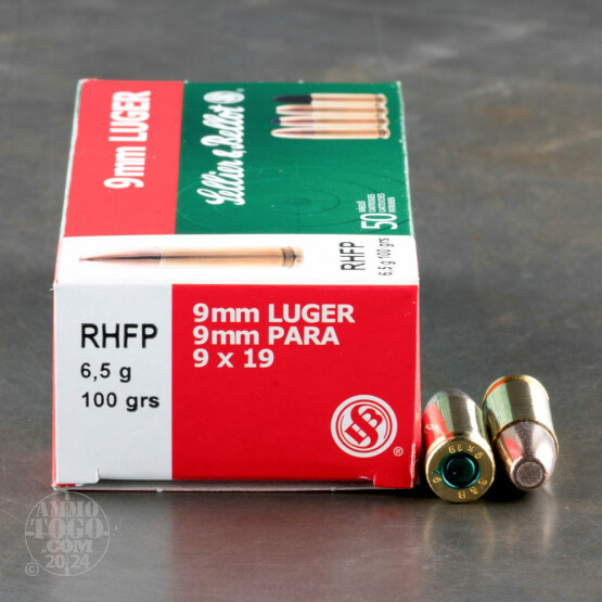 50rds - 9mm Sellier & Bellot 100gr. Frangible RHFP Ammo