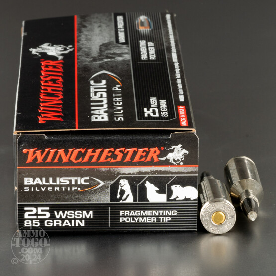 20rds – 25 WSSM Winchester Ballistic Silvertip 85gr. Fragmenting Polymer Tip Ammo