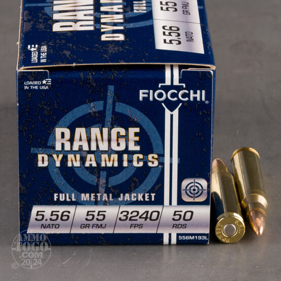 5.56x45mm Full Metal Jacket (FMJ) Ammo for Sale by Fiocchi - 50 Rounds