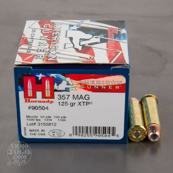 250rds – 357 Magnum Hornady American Gunner 125gr. XTP JHP Ammo