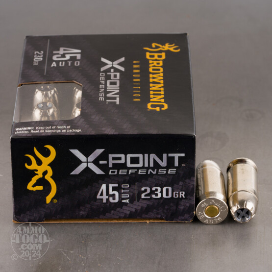 20rds – 45 ACP Browning X-Point Defense 230gr. JHP Ammo