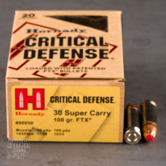 200rds – 30 Super Carry Hornady Critical Defense 100gr. FTX Ammo