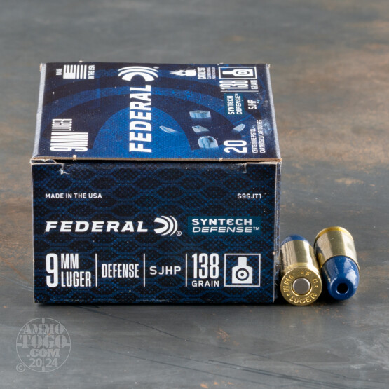 20rds – 9mm Federal Syntech Defense 138gr. SHP Ammo