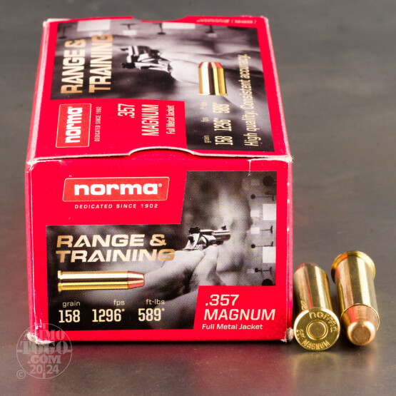 1000rds – 357 Magnum Norma 158gr. FMJ Ammo