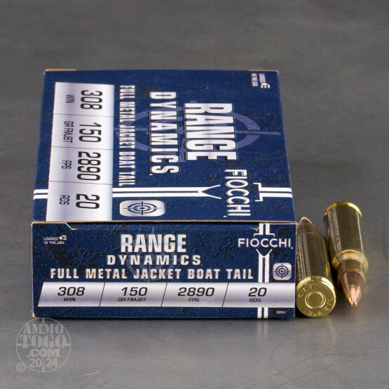 20rds - 308 Fiocchi 150gr. Full Metal Jacket Ammo