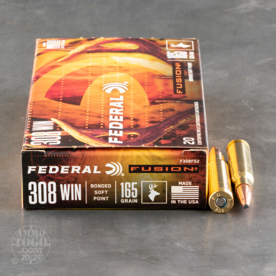 20rds - 308 Federal Fusion 165gr. SP Ammo