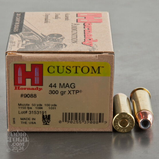 200rds – 44 Mag Hornady Custom 300gr. XTP Ammo