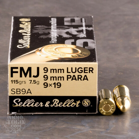 1000rds - 9mm Sellier & Bellot 115gr. FMJ Ammo
