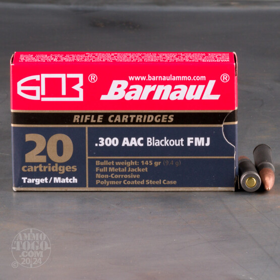 20rds – 300 AAC Blackout Barnaul 145gr. FMJ Ammo