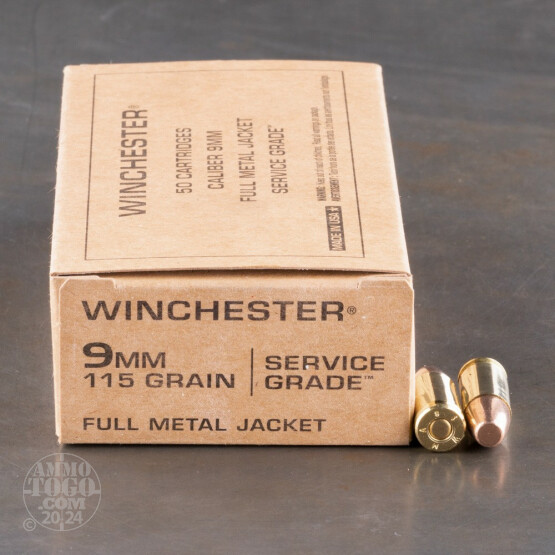 1000rds – 9mm Winchester Service Grade 115gr. FMJ Ammo