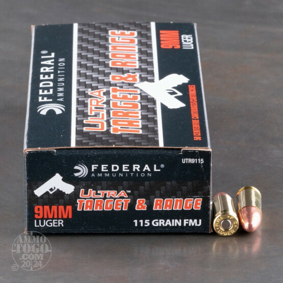 50rds – 9mm Federal Ultra Target & Range 115gr. FMJ Ammo