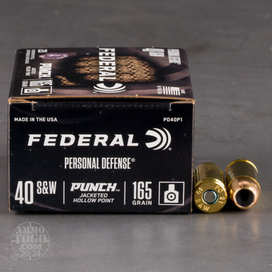 20rds – 40 S&W Federal Punch 165gr. JHP Ammo