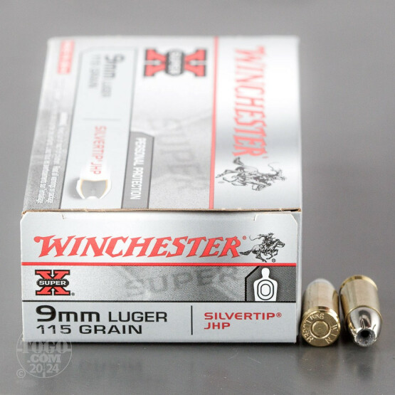 500rds - 9mm Winchester 115gr. Silvertip Hollow Point Ammo