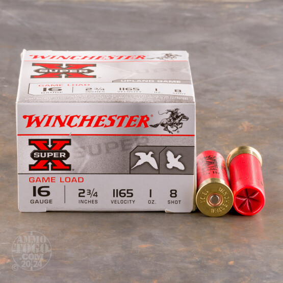25rds - 16 Gauge Winchester Super-X 2 3/4" 1oz. #8 Shot Ammo