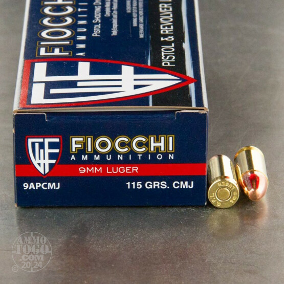 Fiocchi 9mm 115gr. CMJ - 50 Rounds