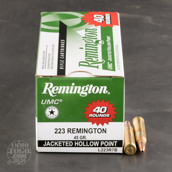 40rds – 223 Rem Remington UMC 45gr. JHP Ammo