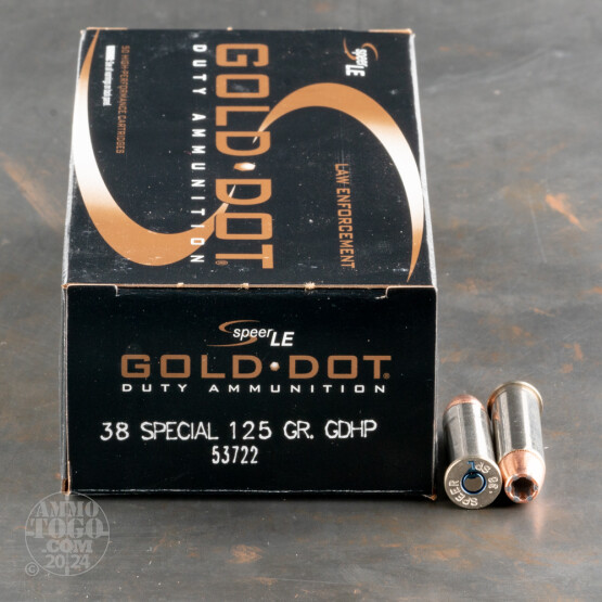 50rds - 38 Special Speer LE Gold Dot 125gr. GDHP Ammo