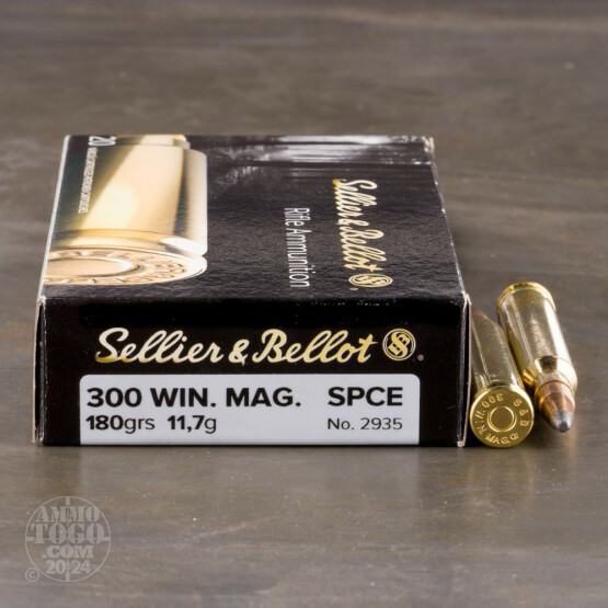 20rds - 300 Win Mag S&B 180gr Soft Point Ammo