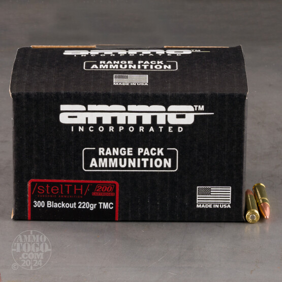 200rds – 300 AAC Blackout Ammo Inc. stelTH 220gr. TMJ Ammo