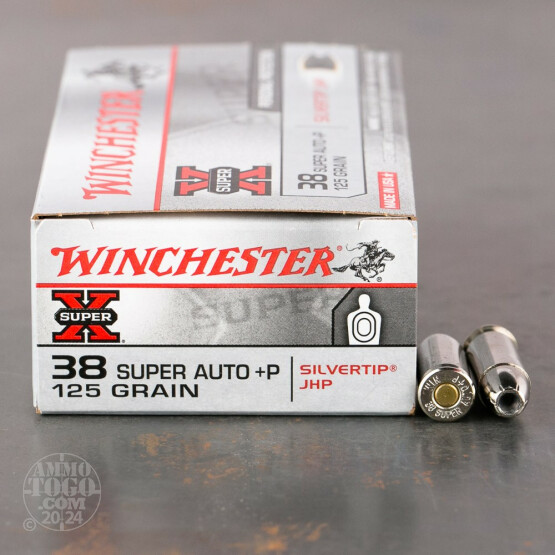 50rds - 38 Super Auto Winchester 125gr. Silvertip Hollow Point Ammo